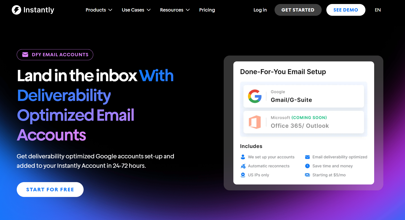 Instantly email verification